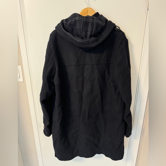 Men’s Black XXL Wool Pea Coat with Hood - Picture 2 of 2